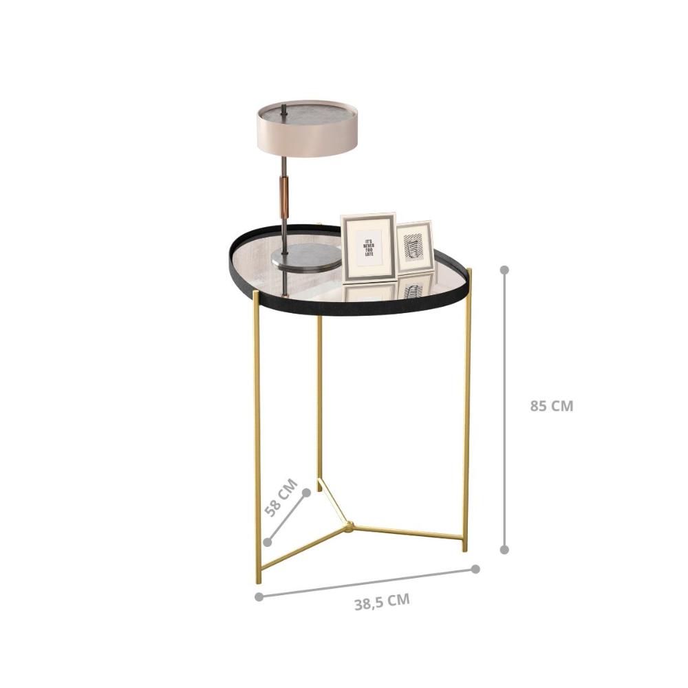 Mesa de Apoio Monterrey Preto Dourado