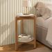Mesa de Cabeceira  Manchester Off White/Cedro