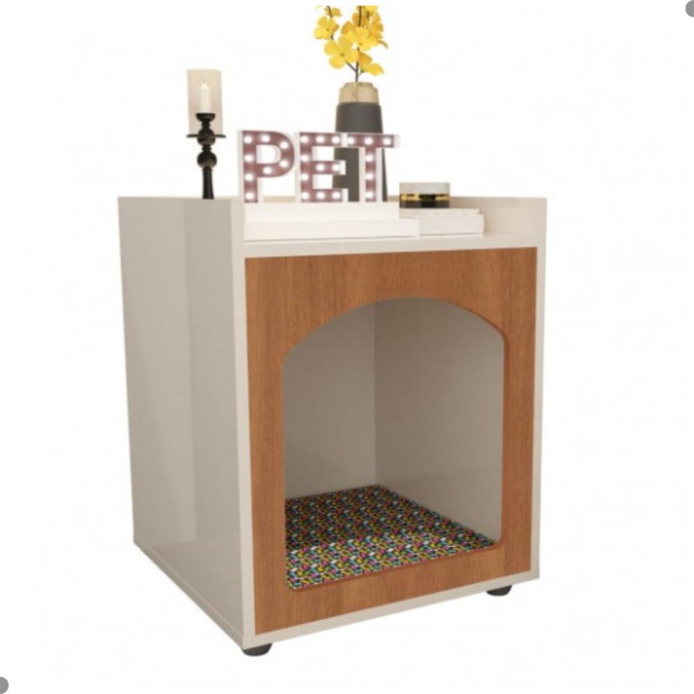 Mesa de Cabeceira Casinha Pet Wilson Off White Freijo 