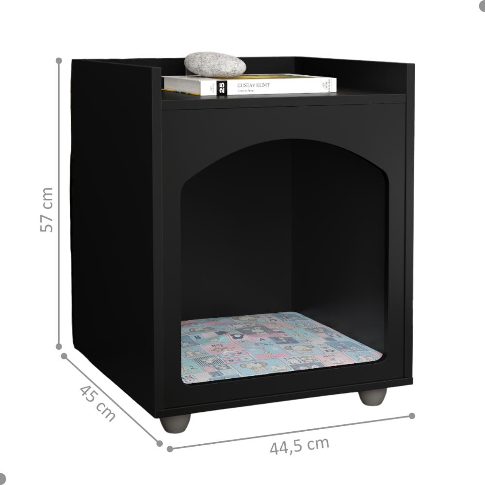 Mesa de Cabeceira Casinha Pet Wilson Preto
