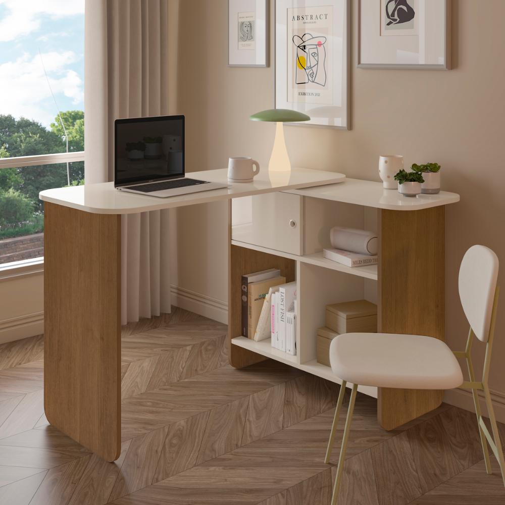 Mesa de Computador Explorer Cinamomo Off White
