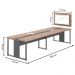 Mesa de Escritório com Painel TV 40" Leeds  Noce Preto