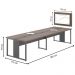 Mesa de Escritório com Painel TV 40" Leeds Leeds Freijó Preto