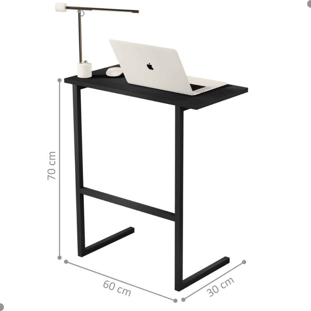 Mesa de Notebook com Pés de Ferro Viena Preto Preto