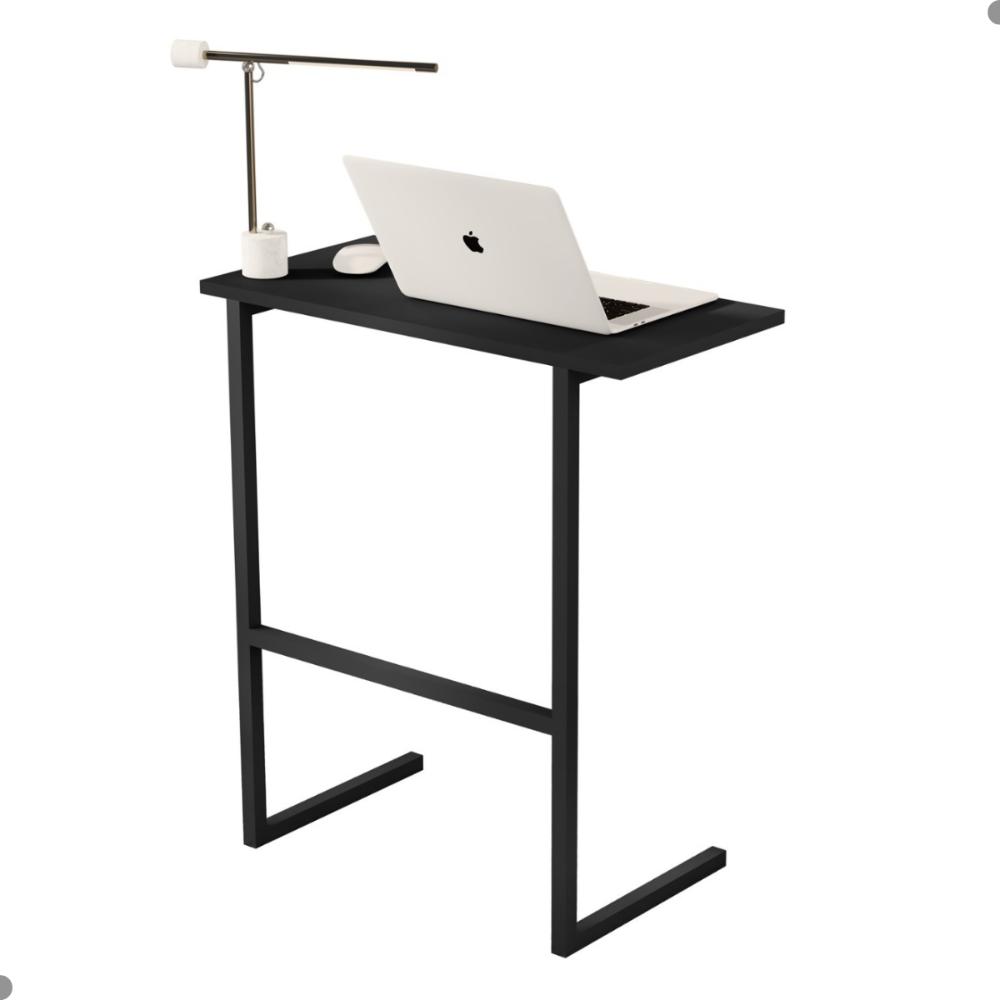 Mesa de Notebook com Pés de Ferro Viena Preto Preto