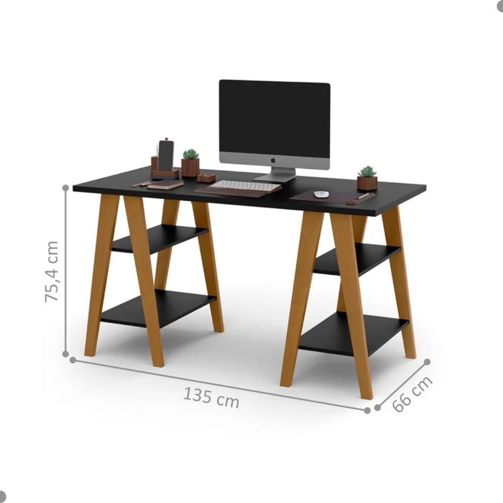 Mesa para Computador Pés Cavalete Maricá Preto
