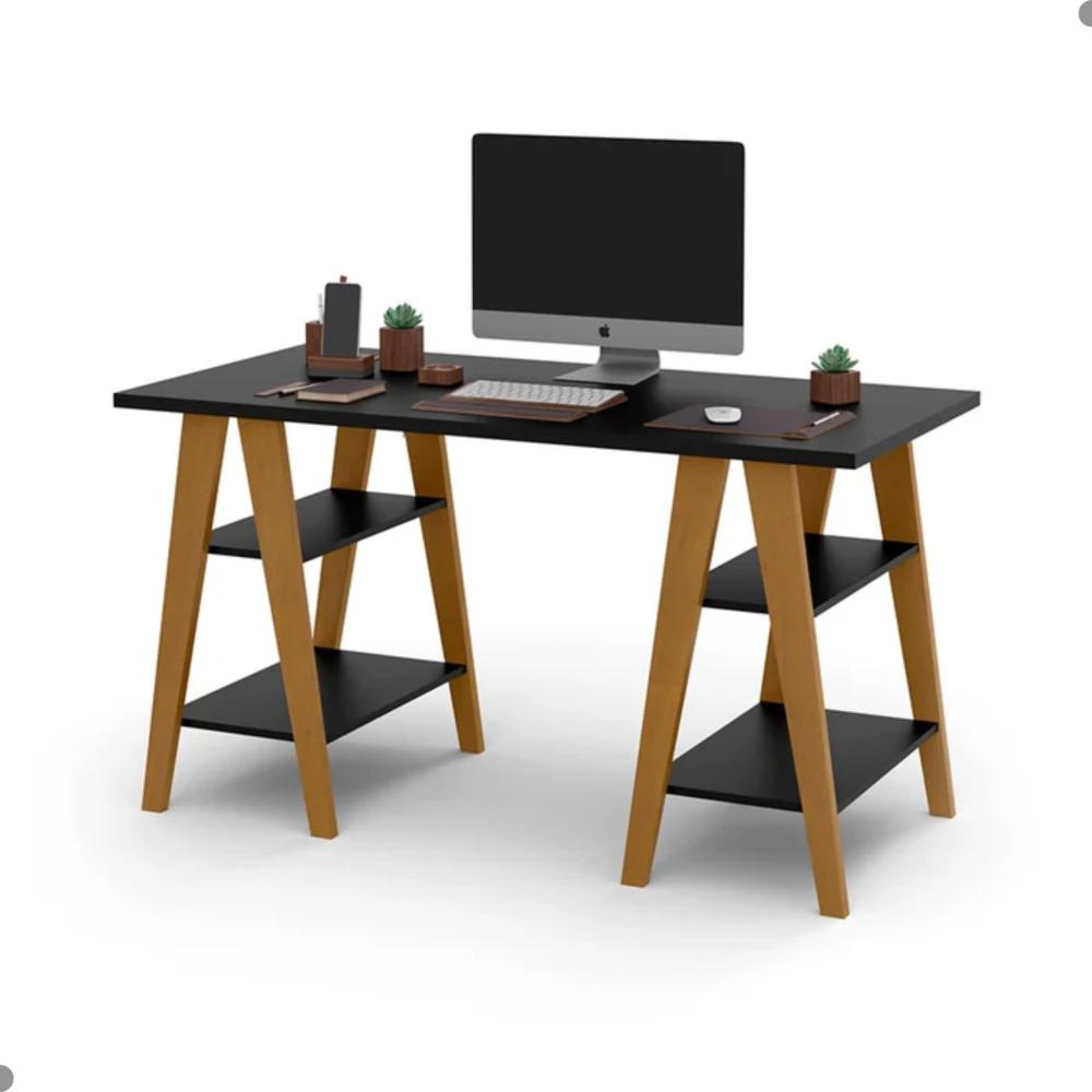 Mesa para Computador Pés Cavalete Maricá Preto