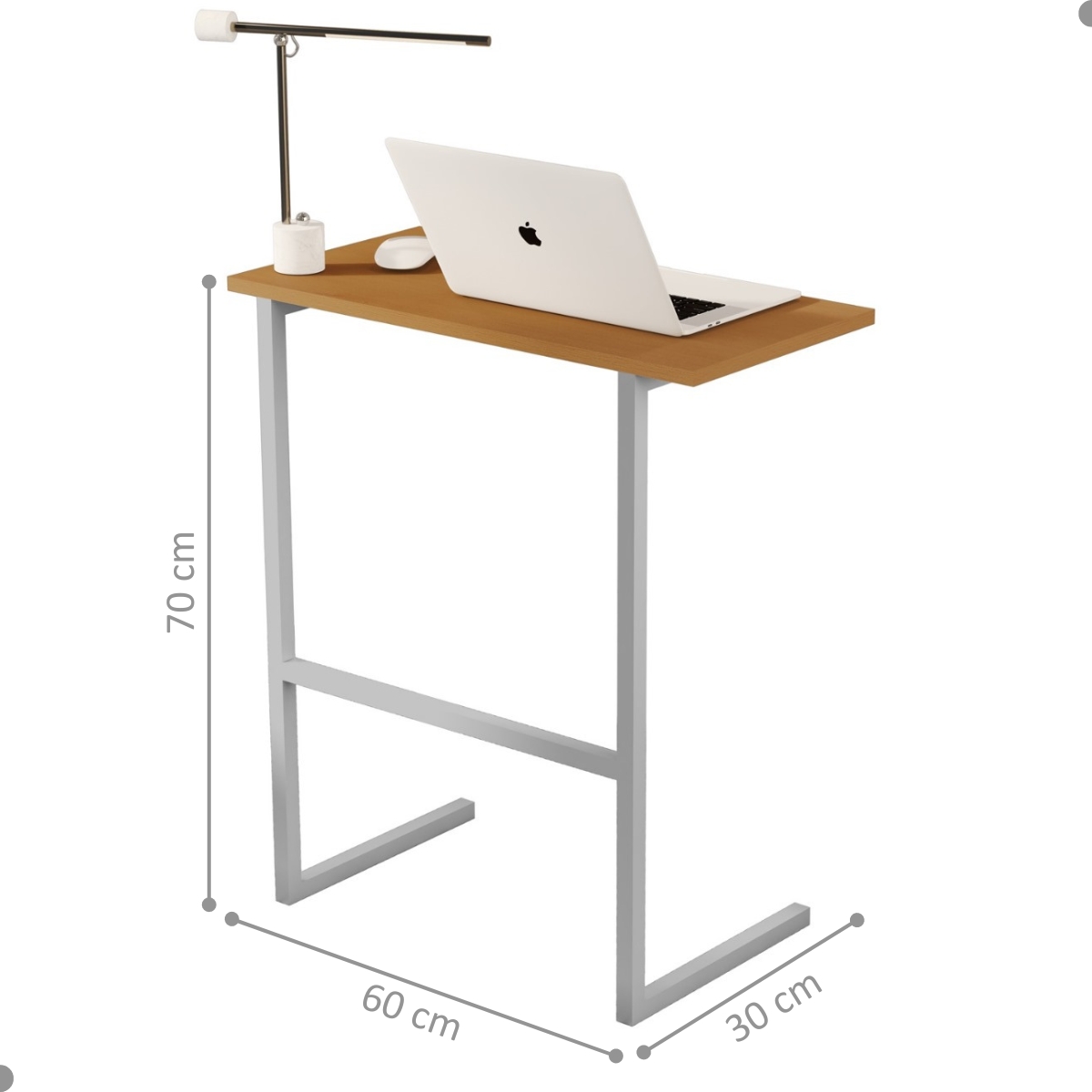 Mesa para Notebook Pés de Ferro Asia Nature Cinza