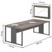 Mesa para Sala De Reunião Com Painel Para Tv - Freijó e Preto