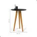 Mesa para Sala Oval Lateral Tianjin Preto