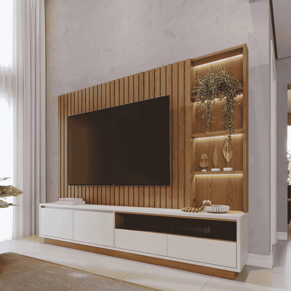 Mesa sala de estar e Home Reno Freijo Off White Matte