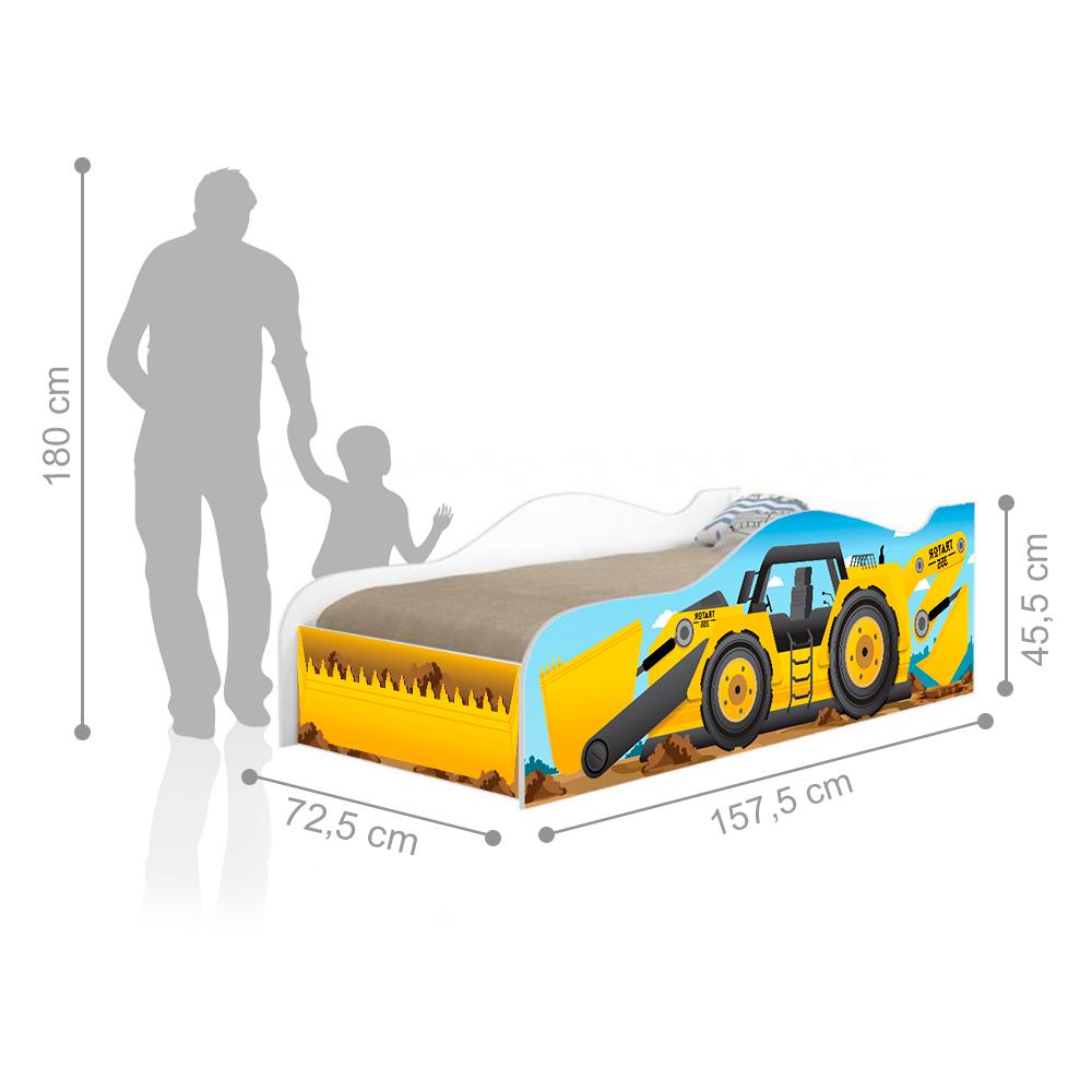 Mini Cama Escavadeira com Colchão