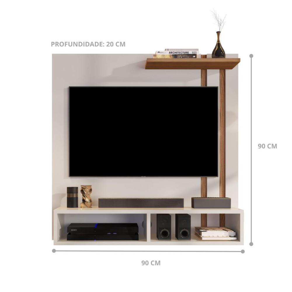 Painel Para TV  32 Polegadas Porlezza Off White Cinamomo