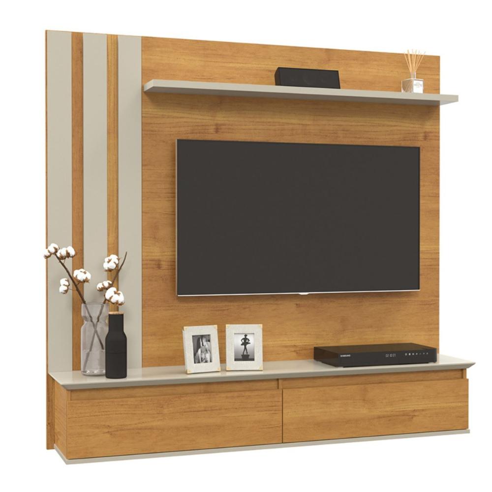 Painel TV 50 Polegadas 2 Gavetas Bahia Cinamomo Off White  
