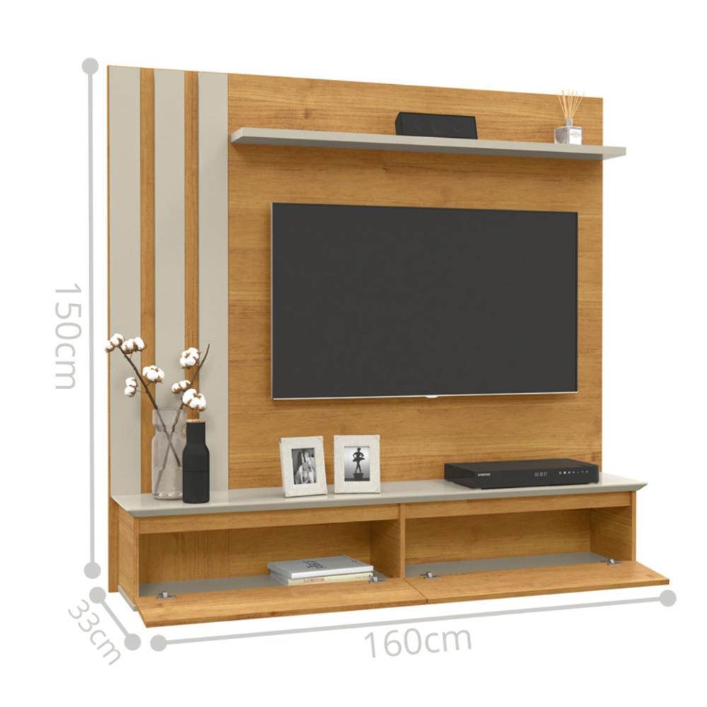 Painel TV 50 Polegadas 2 Gavetas Bahia Cinamomo Off White  