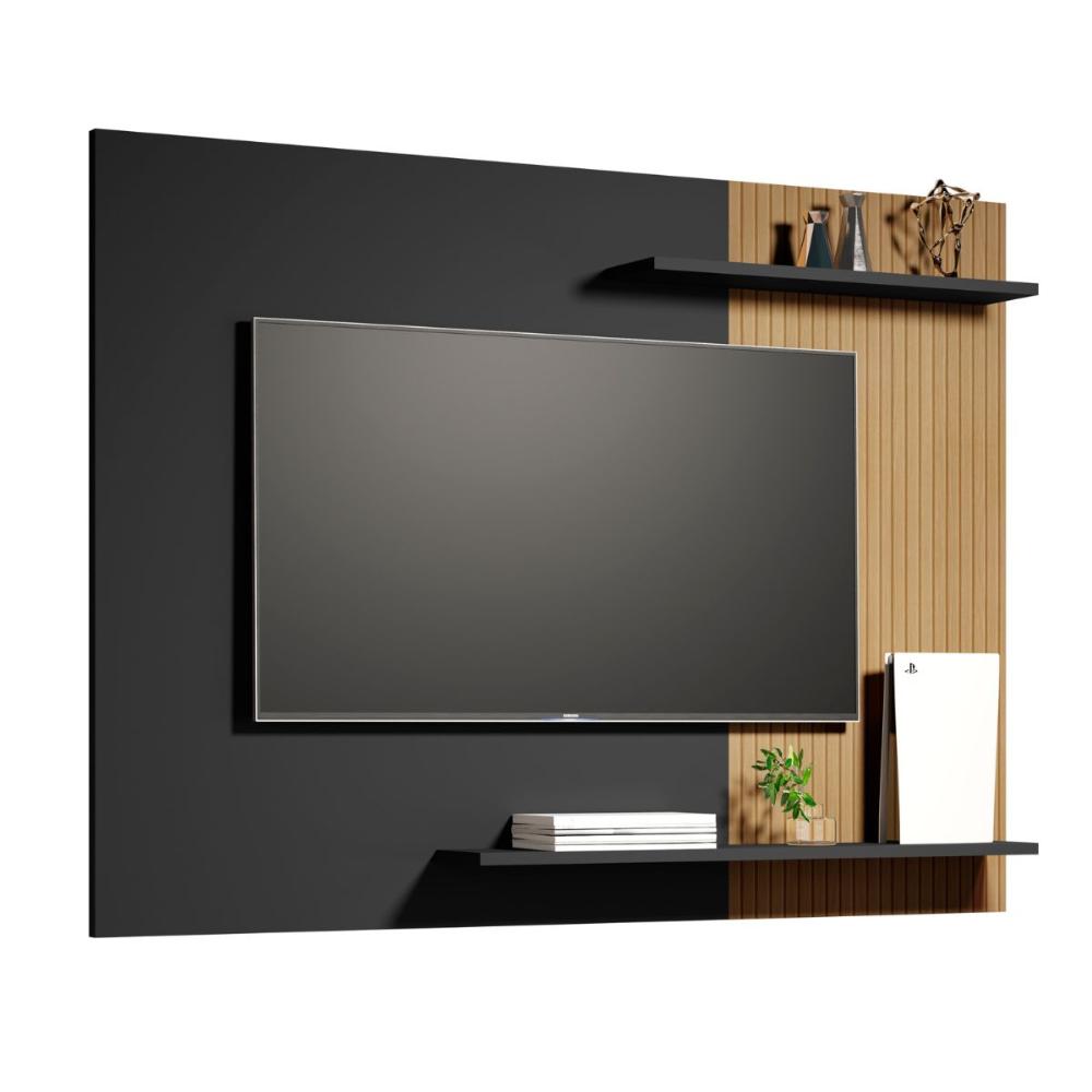 Painel para TV 50 Polegadas San Fernando Preto Ripado
