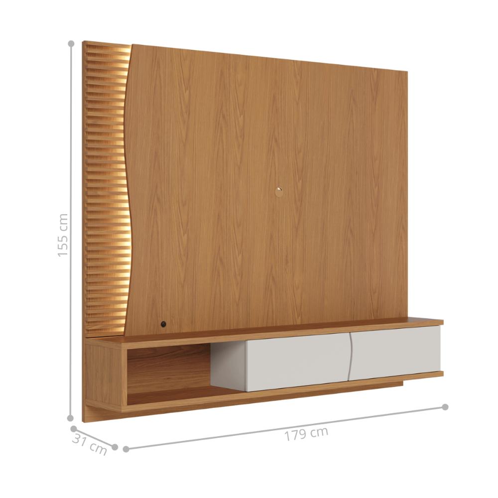 Painel sala Acadia Freijo Off White Matte
