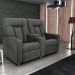 Poltrona 2 Lugares Reclinável Berlim Veludo Light Cinza