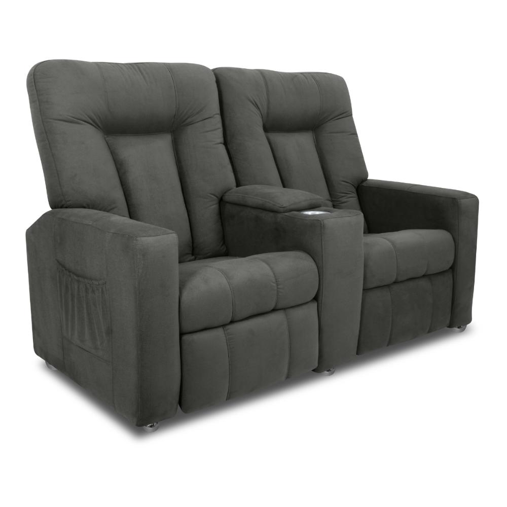 Poltrona 2 Lugares Reclinável Berlim Veludo Light Cinza