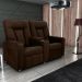 Poltrona 2 Lugares Reclinável Berlim Veludo Light Marrom