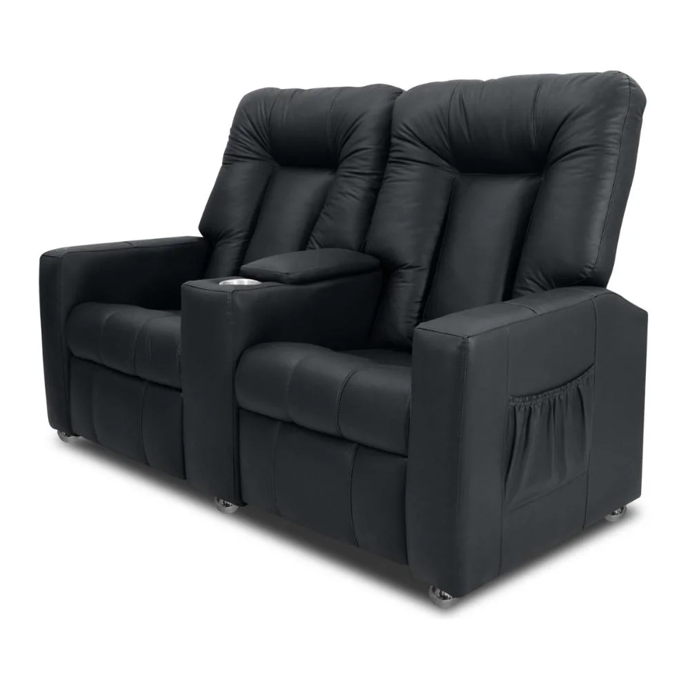Poltrona 2 Lugares Reclinável Lara Sintetico Preto