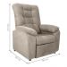Poltrona Almofadada Reclinável Bristol Veludo Light Bege
