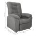 Poltrona Almofadada Reclinável Bristol Veludo Light Cinza