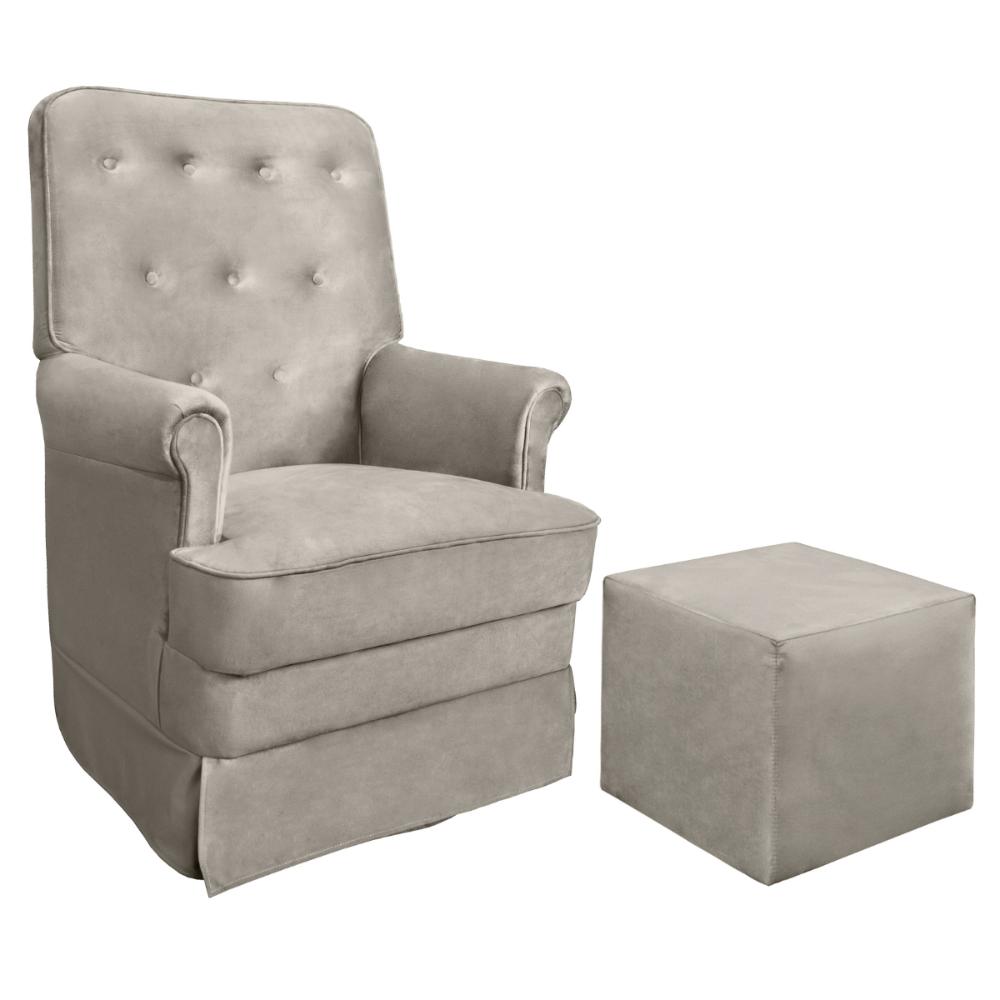 Poltrona Balanço com Maternidade Canada Suede Bege
