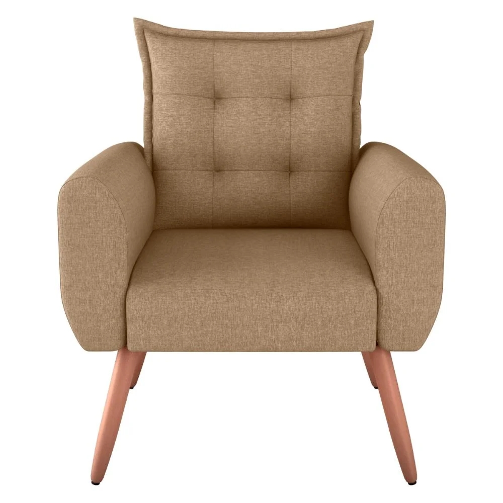 Poltrona Decorativa Alison Linho Areia