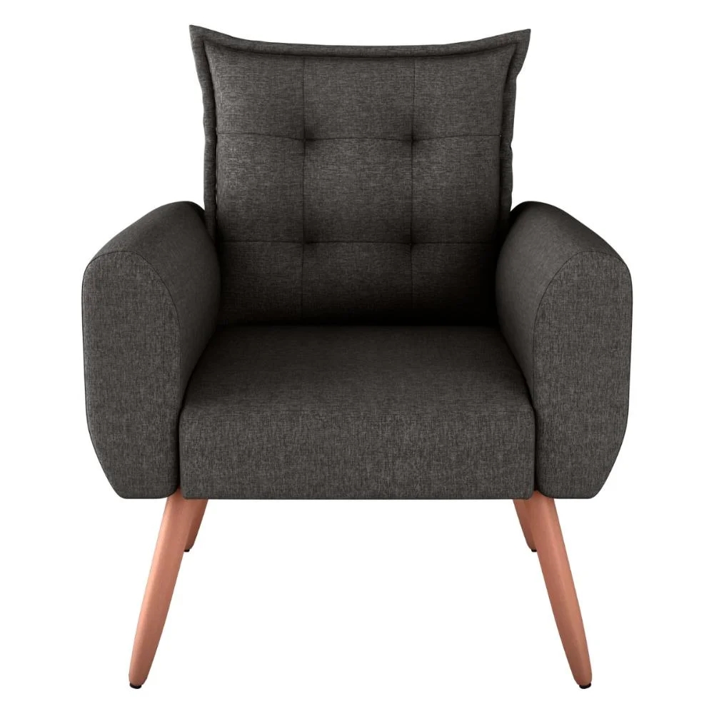 Poltrona Decorativa Alison Linho Chumbo