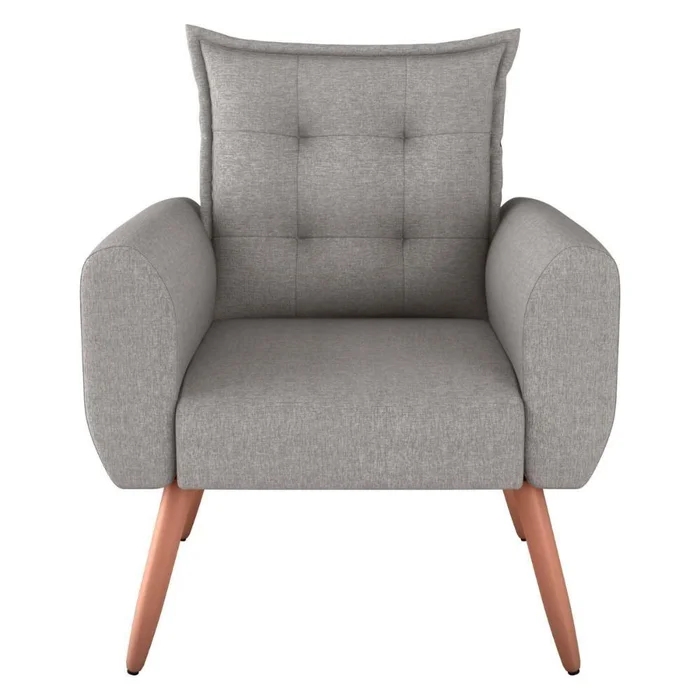 Poltrona Decorativa Alison Linho Cinza