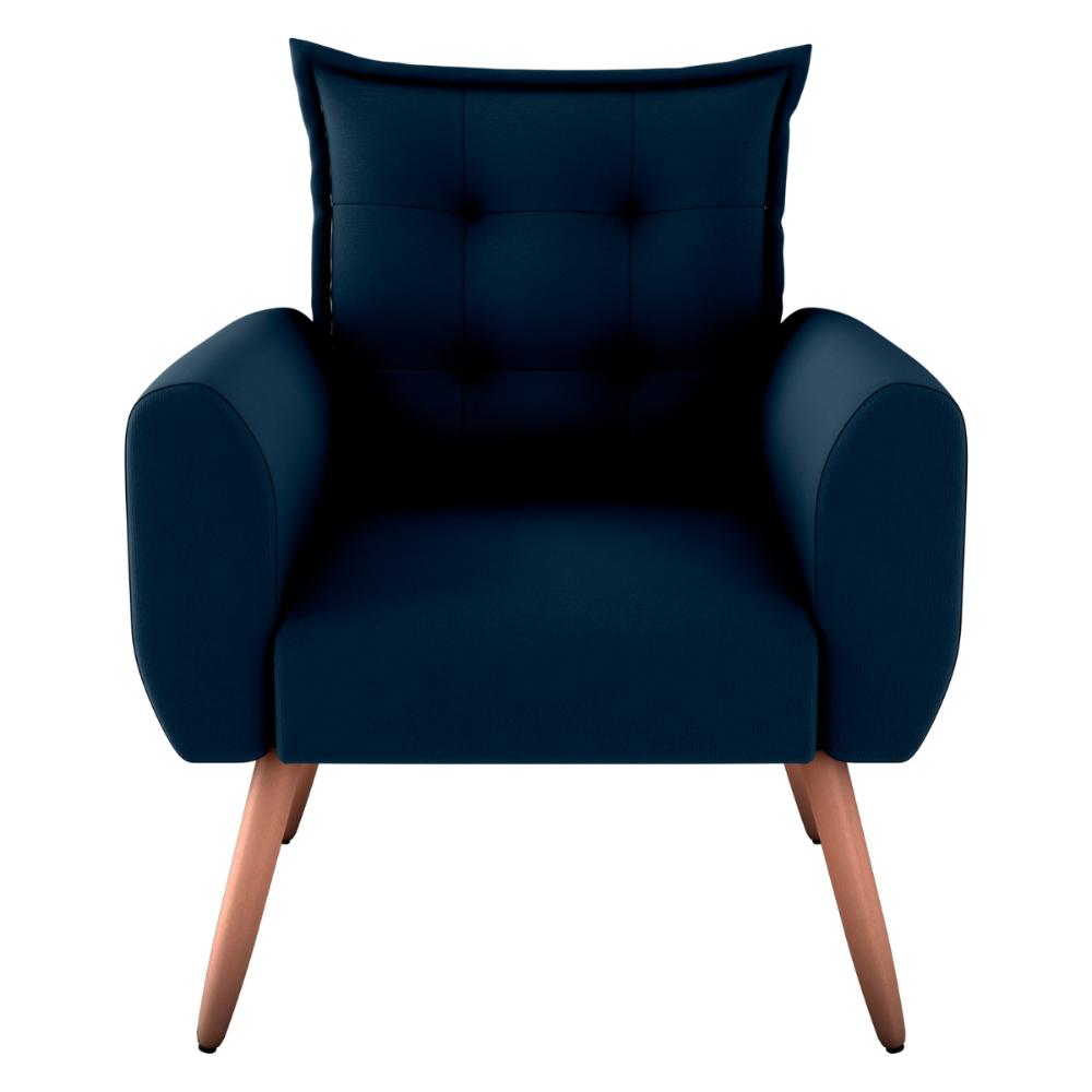 Poltrona Decorativa Alison Suede Azul