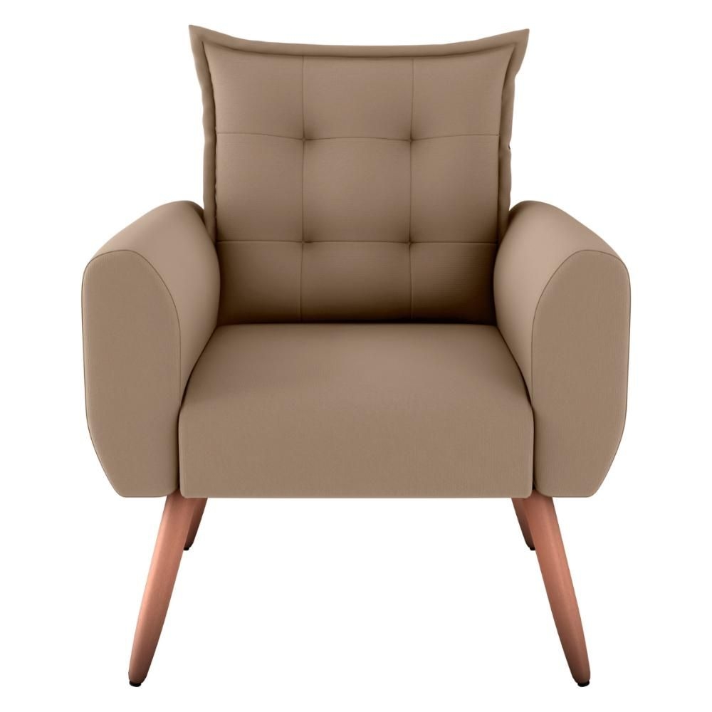 Poltrona Decorativa Alison Suede Bege