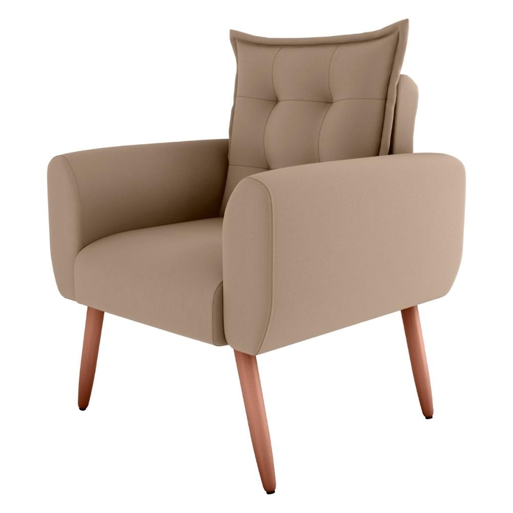 Poltrona Decorativa Alison Suede Bege