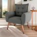 Poltrona Decorativa Alison Suede Cinza