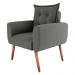 Poltrona Decorativa Alison Suede Cinza