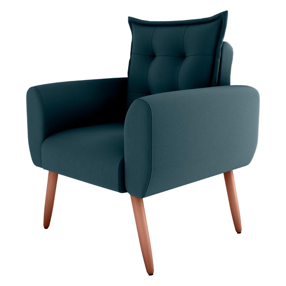Poltrona Decorativa Alison Suede Petróleo