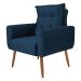 Poltrona Decorativa Alison Veludo Azul
