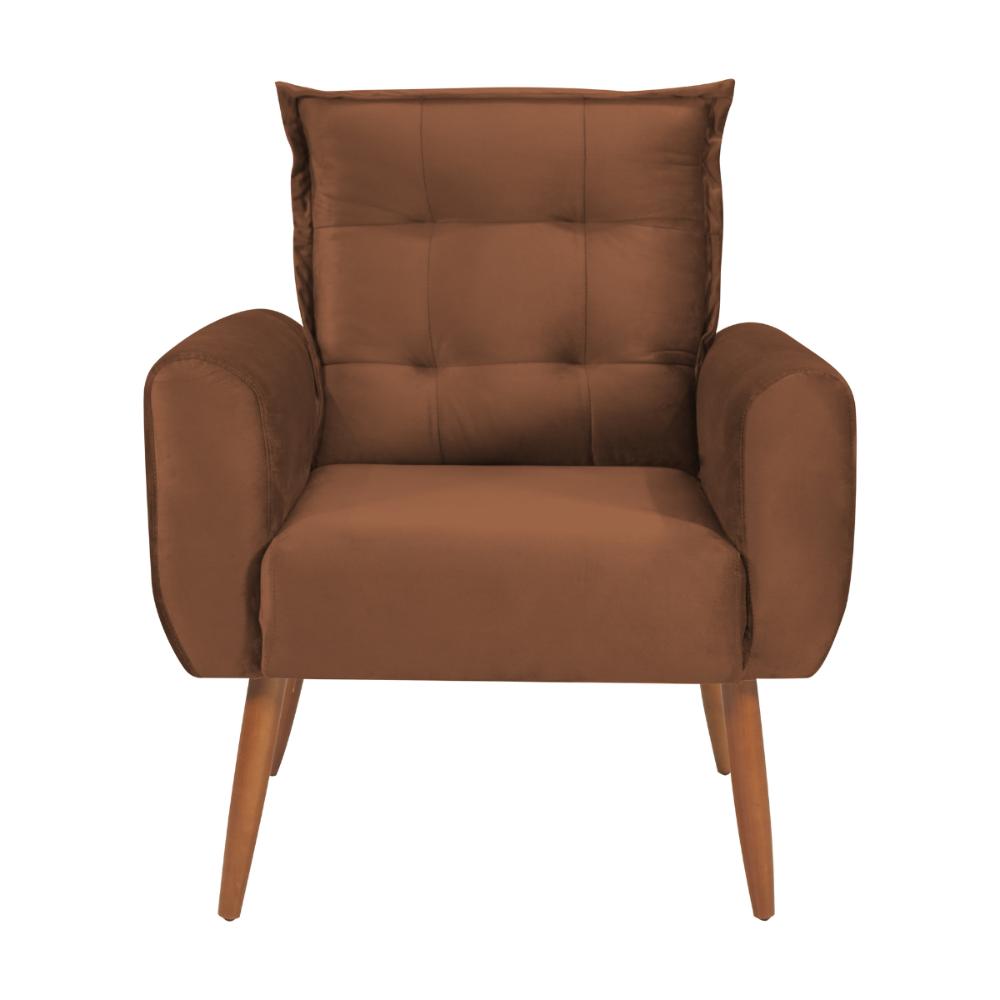 Poltrona Decorativa Alison Veludo Ferrugem