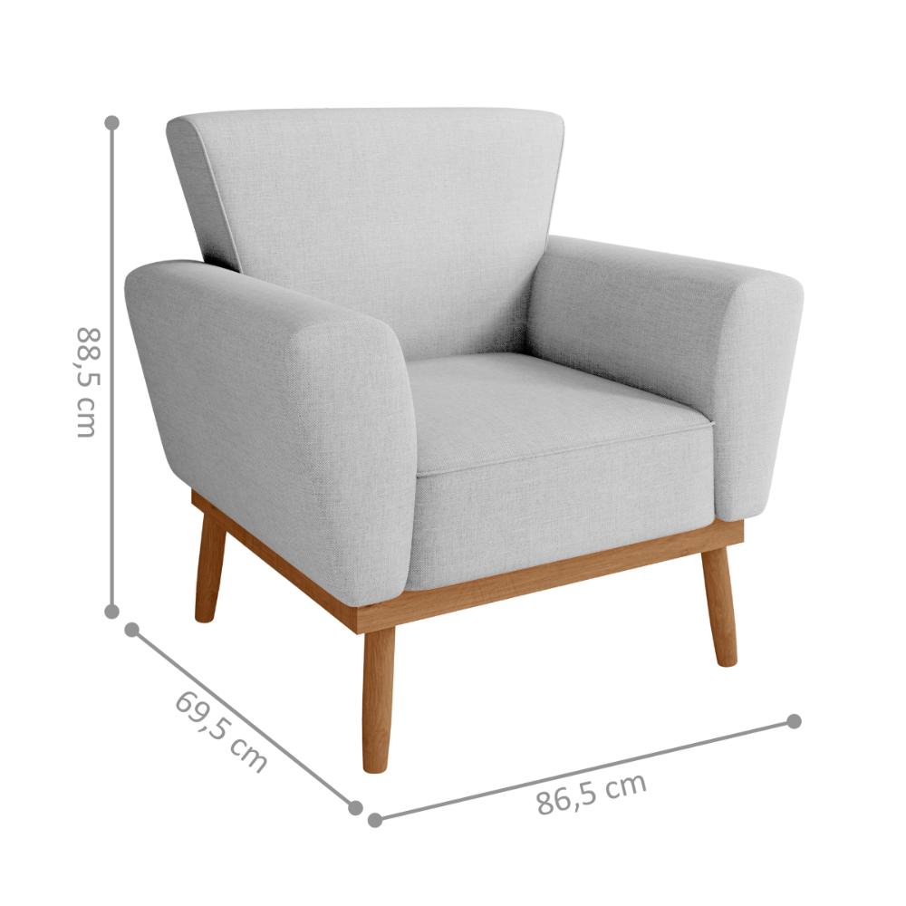 Poltrona Decorativa Balneária Linha Cinza