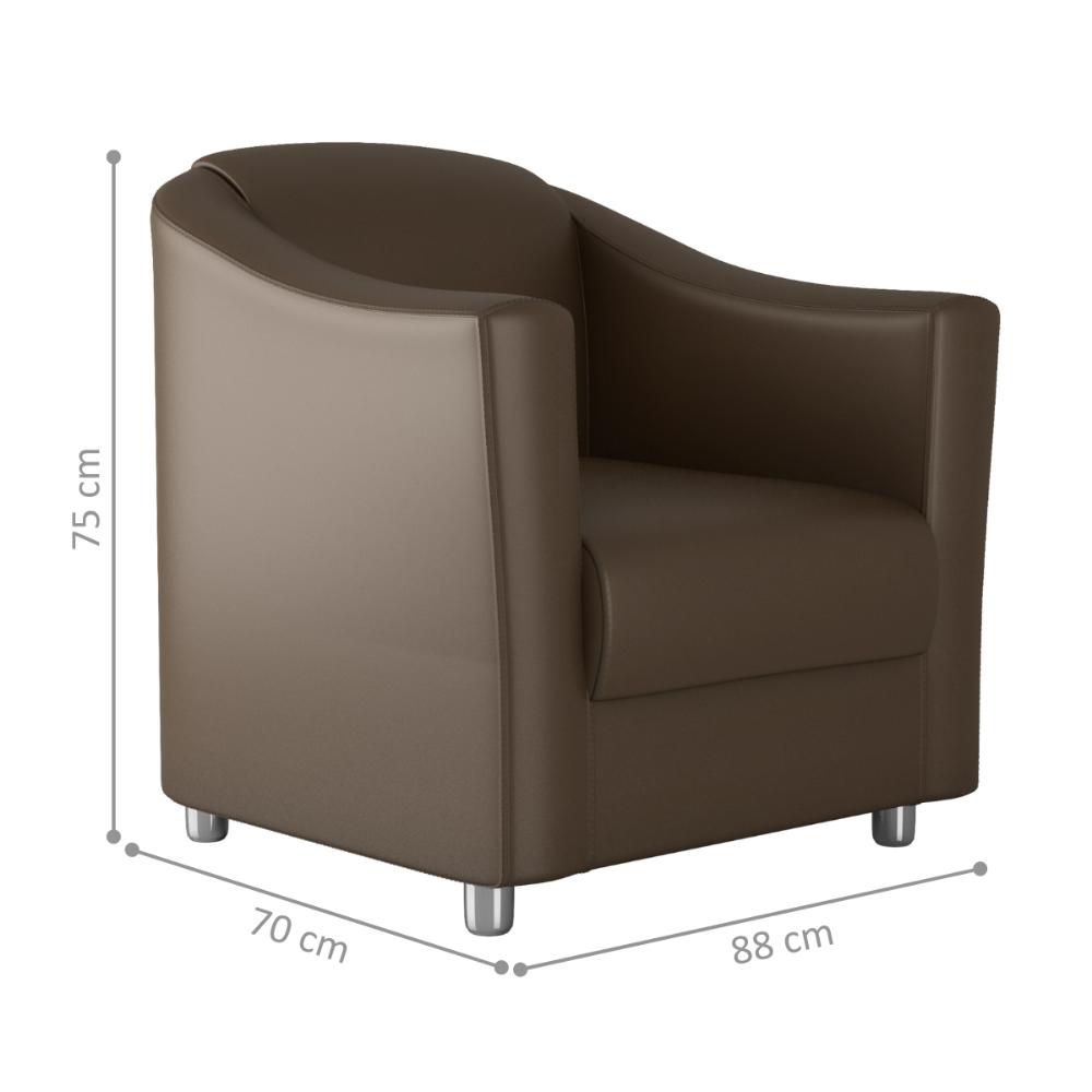 Poltrona Decorativa Classica Bauru Sintetico Marrom