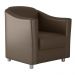 Poltrona Decorativa Classica Bauru Sintetico Marrom