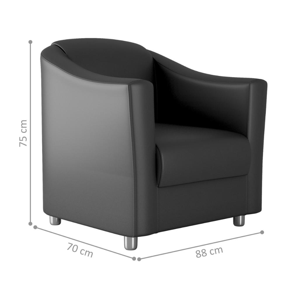 Poltrona Decorativa Classica Bauru Sintetico Preto