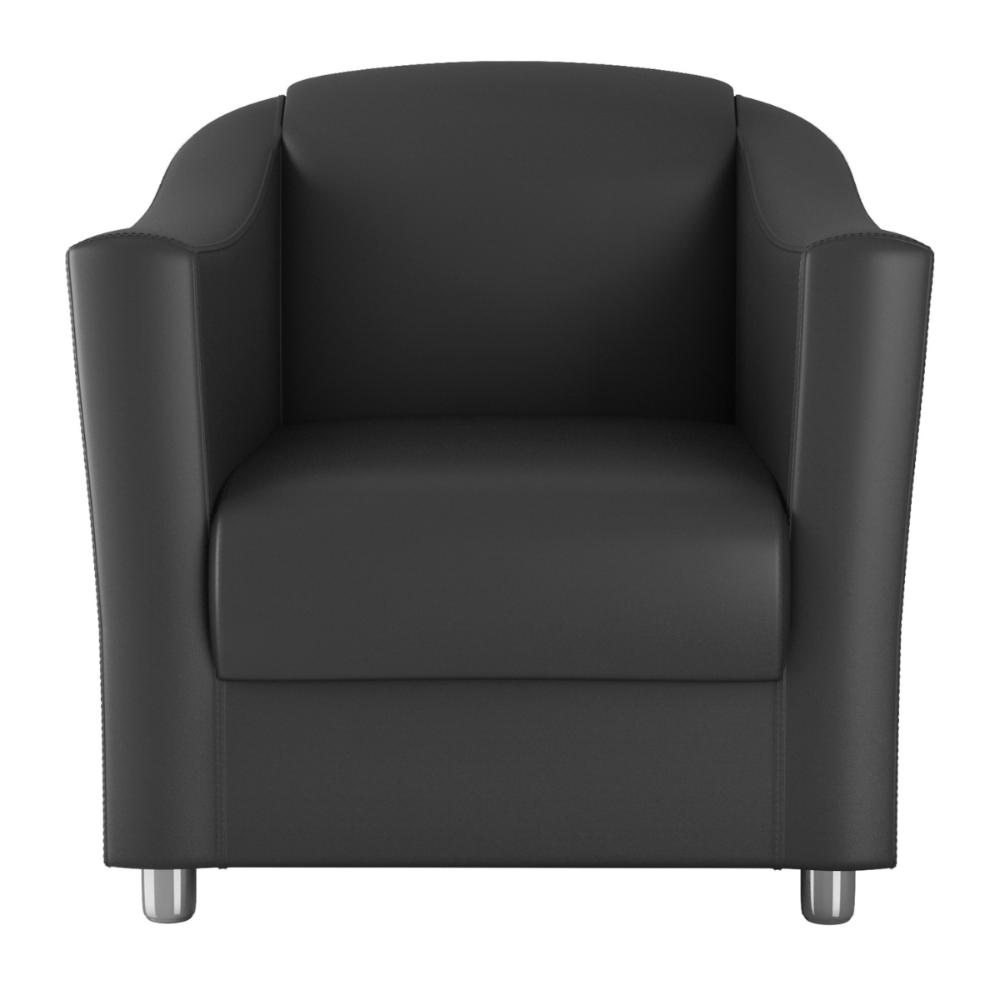 Poltrona Decorativa Classica Bauru Sintetico Preto
