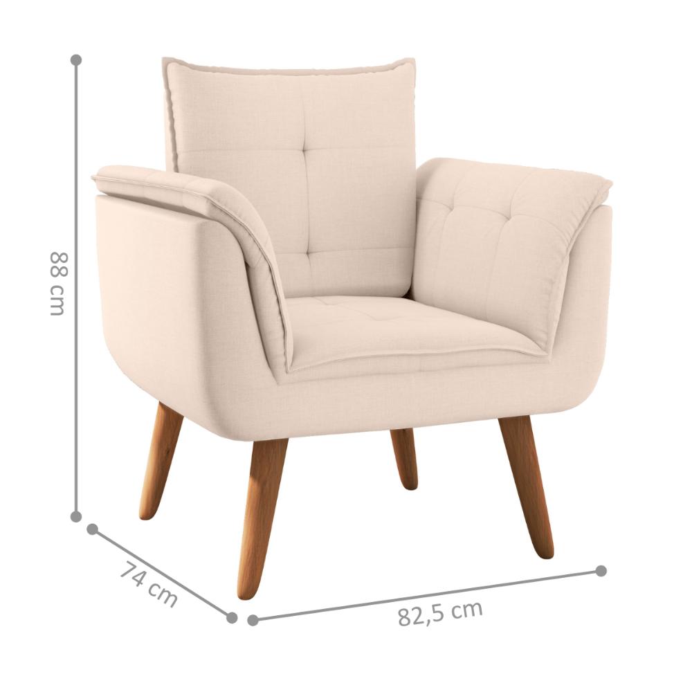 Poltrona Decorativa Japeri Linha Bege
