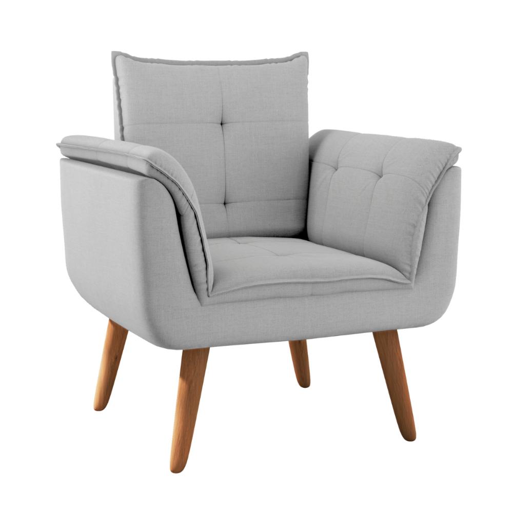 Poltrona Decorativa Japeri Linha Cinza