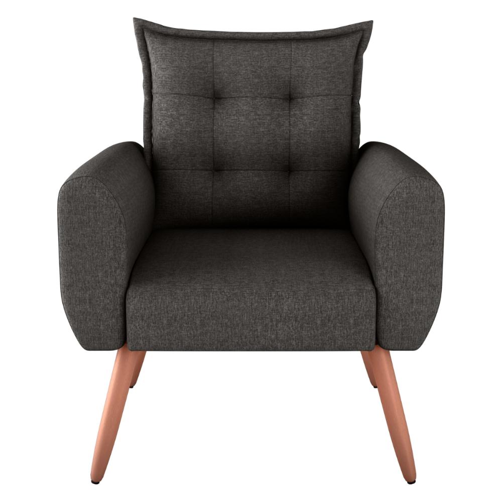 Poltrona Decorativa Vera Linho Chumbo
