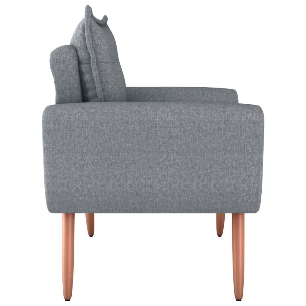 Poltrona Decorativa Vera Linho Cinza Saturno