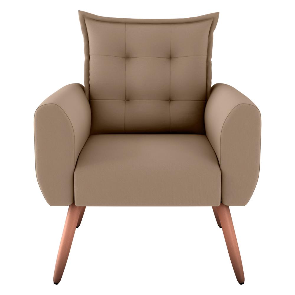 Poltrona Decorativa Vera Suede Bege