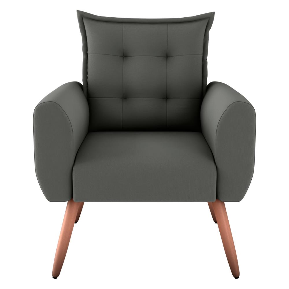 Poltrona Decorativa Vera Suede Cinza